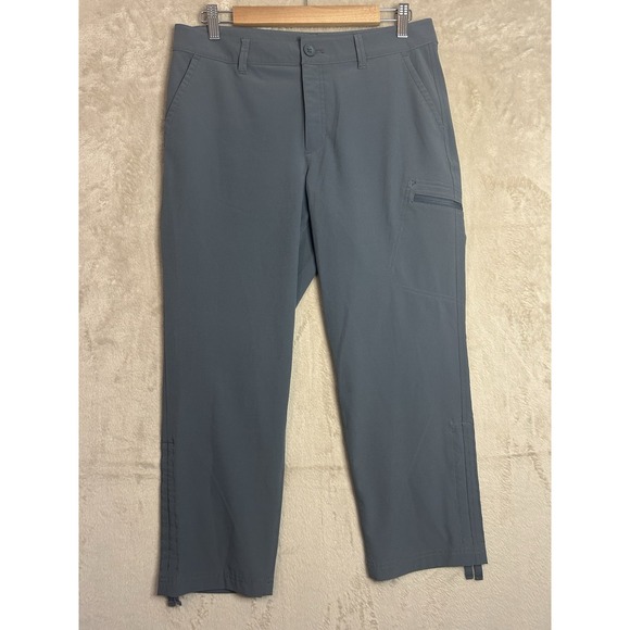 Eddie Bauer Women's 6 Blue Ripstop Crop Capri Pants Cargo Pocket Polyester - Picture 2 of 9
